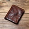 Cowhide Retro Leather Wallet With Zipper Card Holder For Men And Women 0
