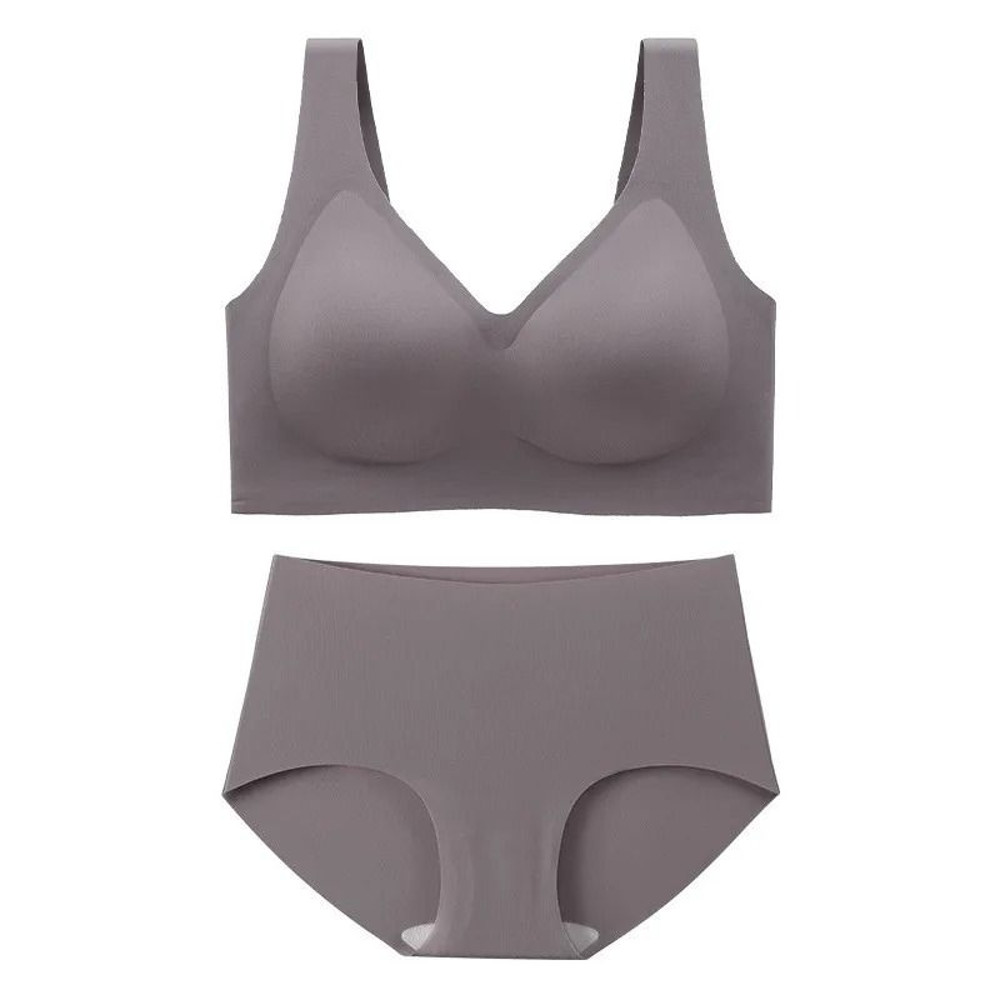 Plus Size Women Bra Sets Panties Wireless Oversized Bras Anti Sagging Support M 5XL 10