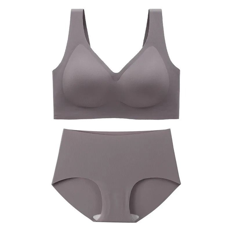 Plus Size Women Bra Sets Panties Wireless Oversized Bras Anti Sagging Support M 5XL 10