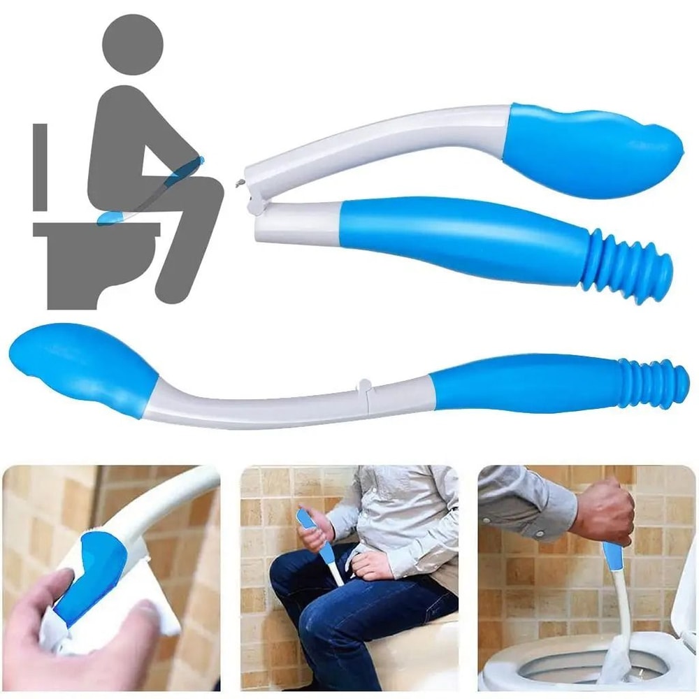 Toilet Aids For Wiping Long Handle Self Wipe Assist Holder With Toilet Paper Grip 0