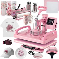 heat press sublimation machine for t shirts hats tumblers mugs and plates