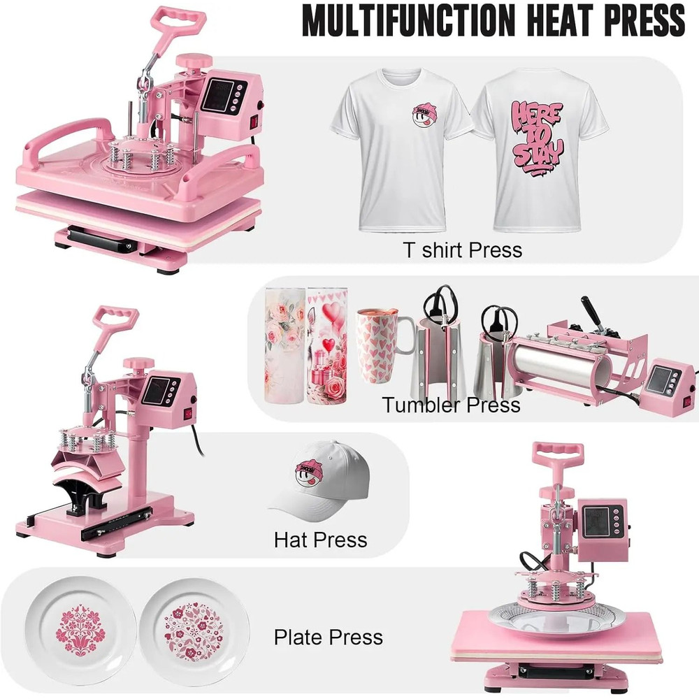 Heat Press Sublimation Machine For T Shirts Hats Tumblers Mugs And Plates 1
