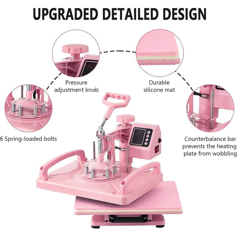 Heat Press Sublimation Machine For T Shirts Hats Tumblers Mugs And Plates 4