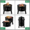 Vertical Charcoal BBQ Smoker 17 Inch Portable 3 In 1 Outdoor Grill With Thermometer 2