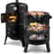 Vertical Charcoal BBQ Smoker 17 Inch Portable 3 In 1 Outdoor Grill With Thermometer 6