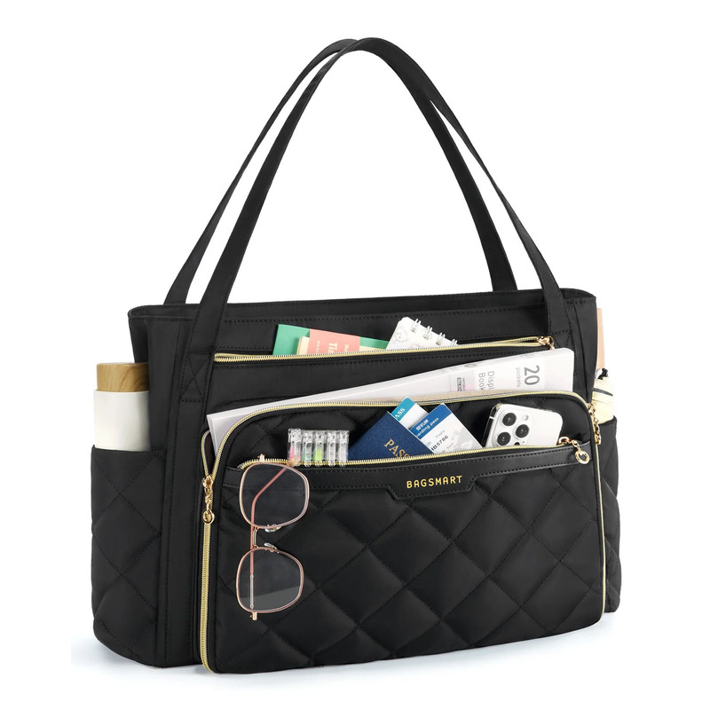 BAGSMART Quilted Tote Bag For Women Laptop Briefcase 1