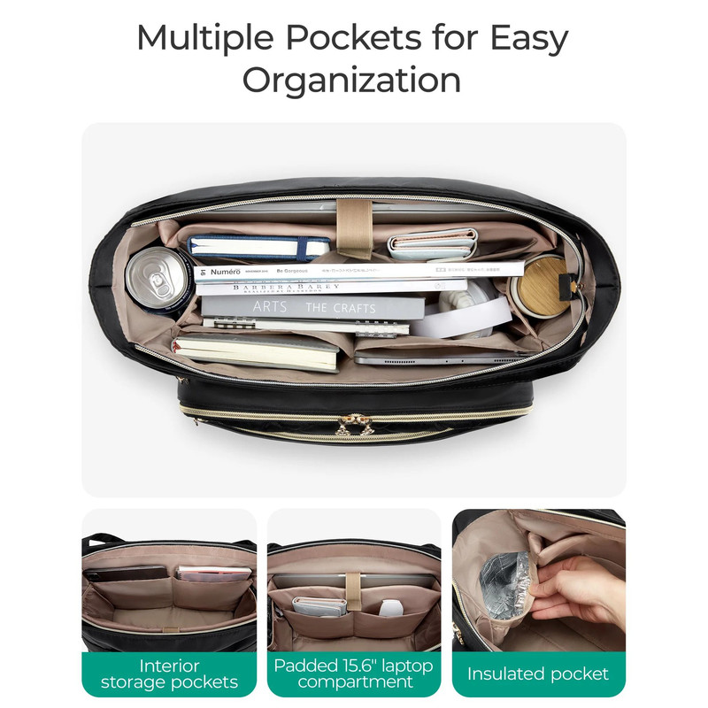 BAGSMART Quilted Tote Bag For Women Laptop Briefcase 2