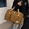 Corduroy Travel Tote Bag With Shoe Compartment Large Capacity Carry On Duffle Bag For Women 5