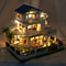 DIY Wooden Mini Seaside Villa Dollhouse Kit With Furniture And LED Lights 0