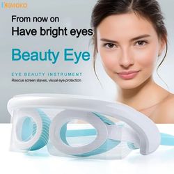 led photon eye massager for skin tightening hot compress and vibration therapy