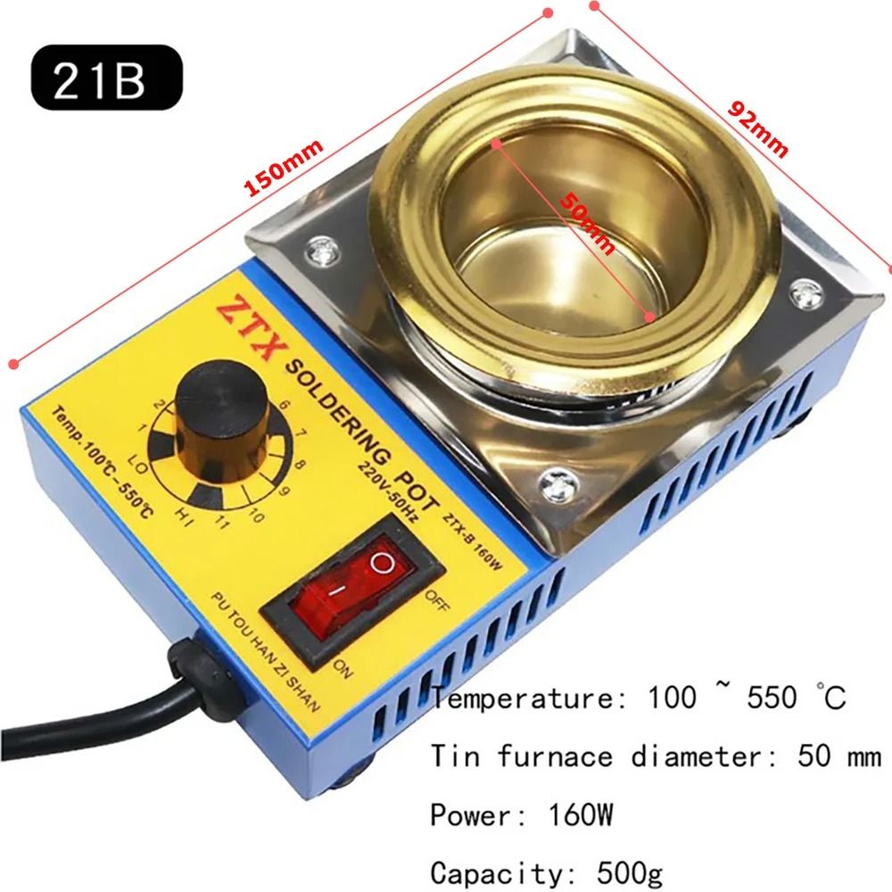 High Quality 220V Adjustable Temperature Tin Melting Furnace Pot Tool With EU Plug 2