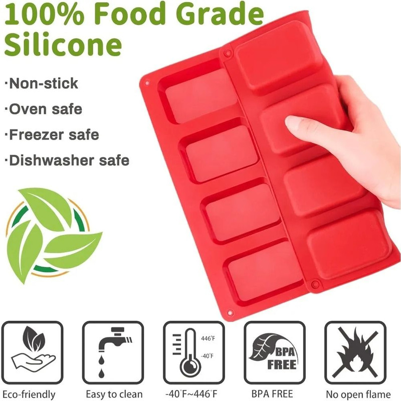 9 Cavity Silicone Baking Mold For Mini Loaf Cake Bread Meatloaf Cornbread Brownie Muffin Soap Chees 1