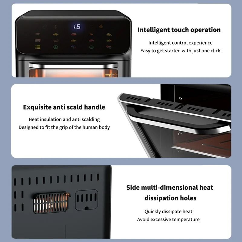10 L Electric Air Fryer Oven With Touchscreen 360 Degrees Convection  Auto Clean Function 3