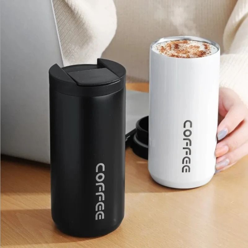 Stainless Steel Thermal Coffee Mug 400ml Leak Proof Travel Cup 0