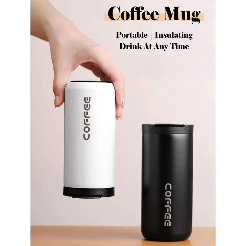 Stainless Steel Thermal Coffee Mug 400ml Leak Proof Travel Cup 4