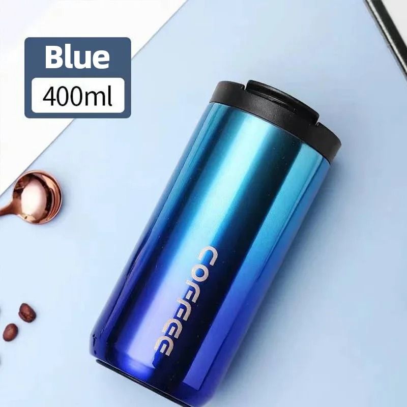Stainless Steel Thermal Coffee Mug 400ml Leak Proof Travel Cup 6