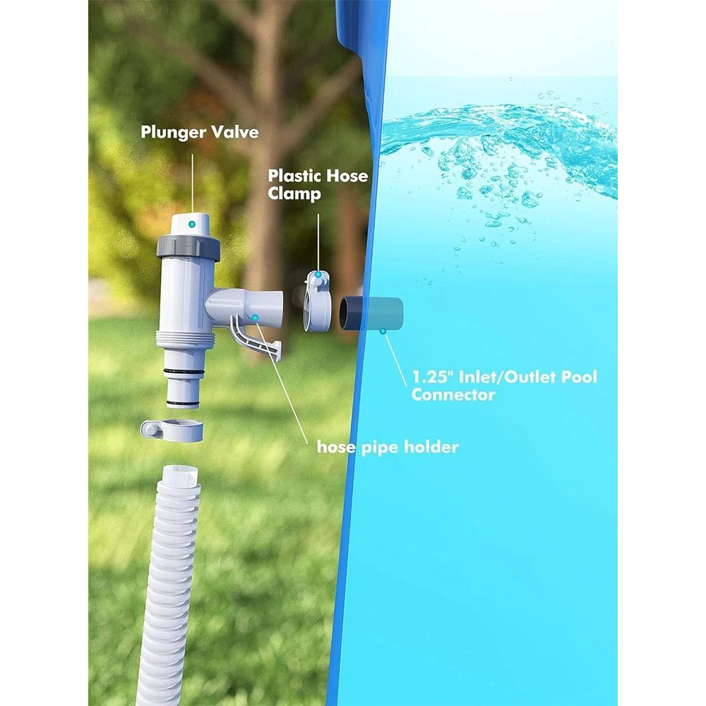 Durable PVC Pool Filter Pump Adapter 32mm Plunger Valve Replacement For Outdoor Pool Accessories 1
