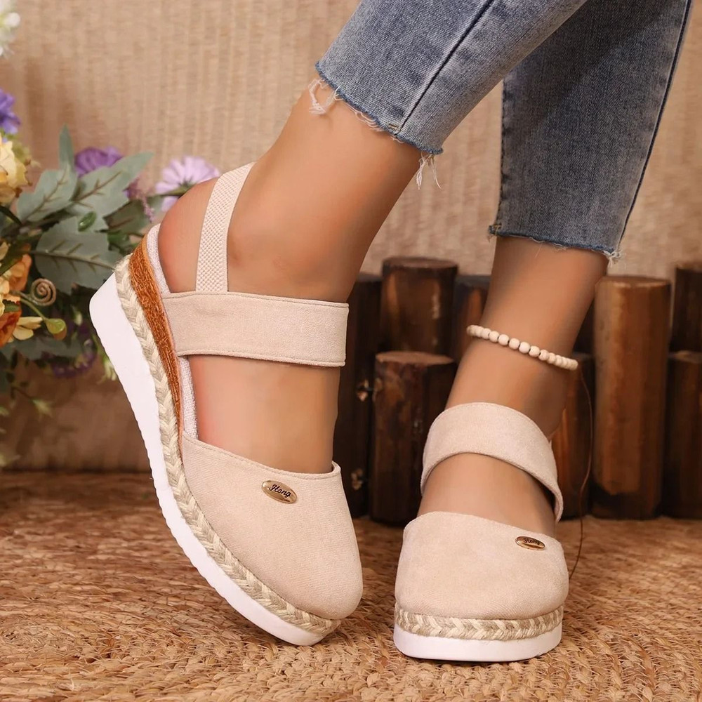 Womens Closed Toe Wedge Espadrille Sandals With Ankle Strap And Platform Heel 0
