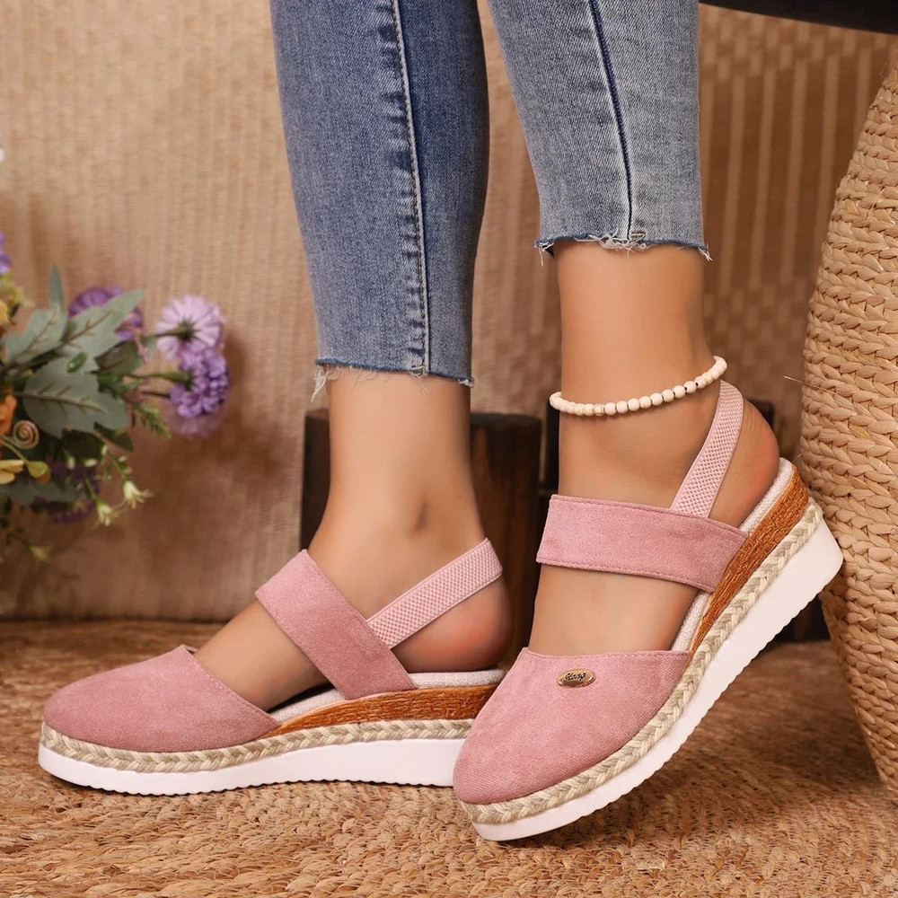 Womens Closed Toe Wedge Espadrille Sandals With Ankle Strap And Platform Heel 1