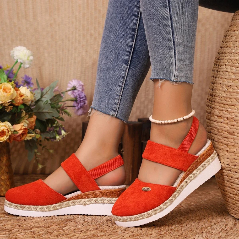Womens Closed Toe Wedge Espadrille Sandals With Ankle Strap And Platform Heel 10