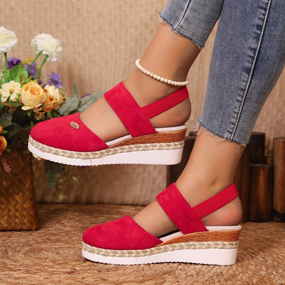 Womens Closed Toe Wedge Espadrille Sandals With Ankle Strap And Platform Heel 12