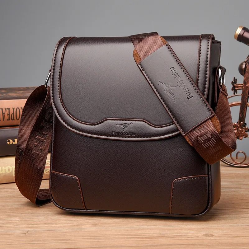Men Leather Shoulder Bag Waterproof Business Travel Tote Messenger Bag 9