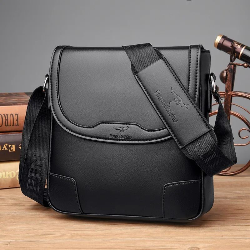 Men Leather Shoulder Bag Waterproof Business Travel Tote Messenger Bag 8