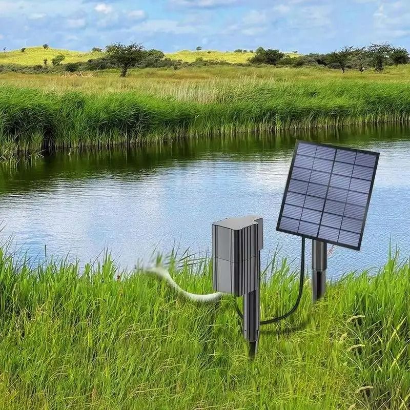 Solar Powered Oxygenation Pump With Air Pump And Bubble Stone For Ponds And Aquariums 1