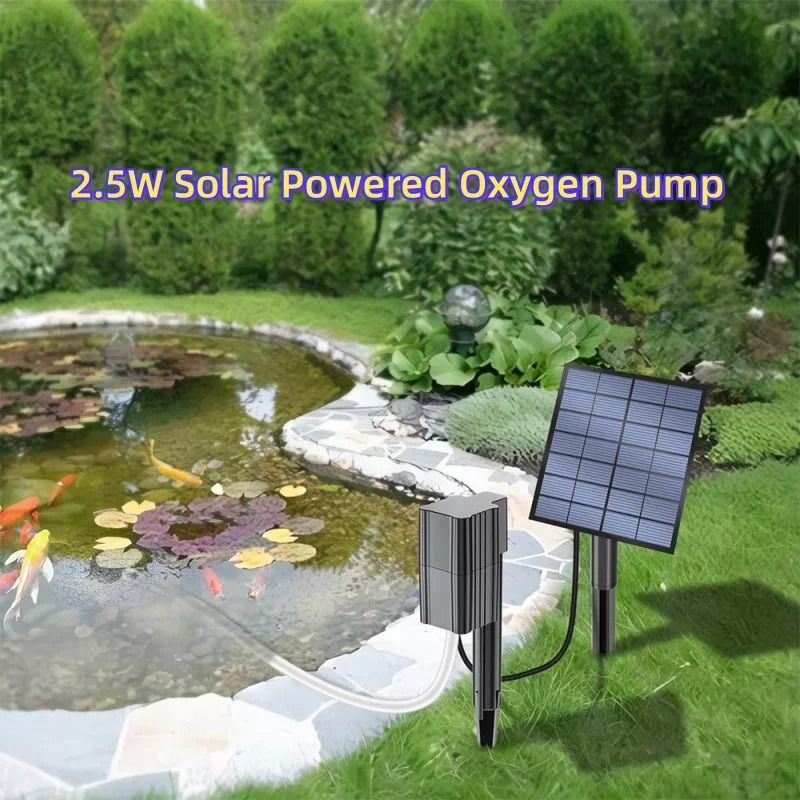 Solar Powered Oxygenation Pump With Air Pump And Bubble Stone For Ponds And Aquariums 6
