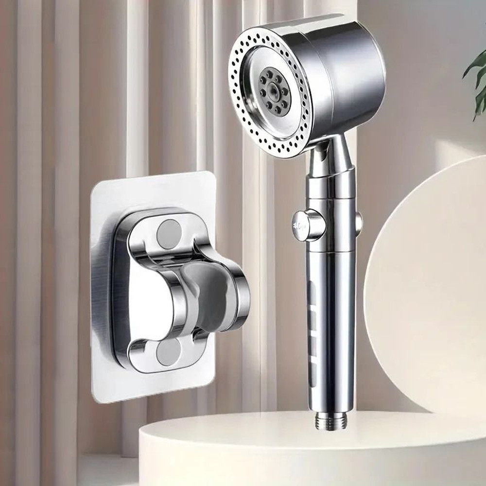 High Pressure Water Saving 5 Mode Handheld Shower Head With One Button Stop 17