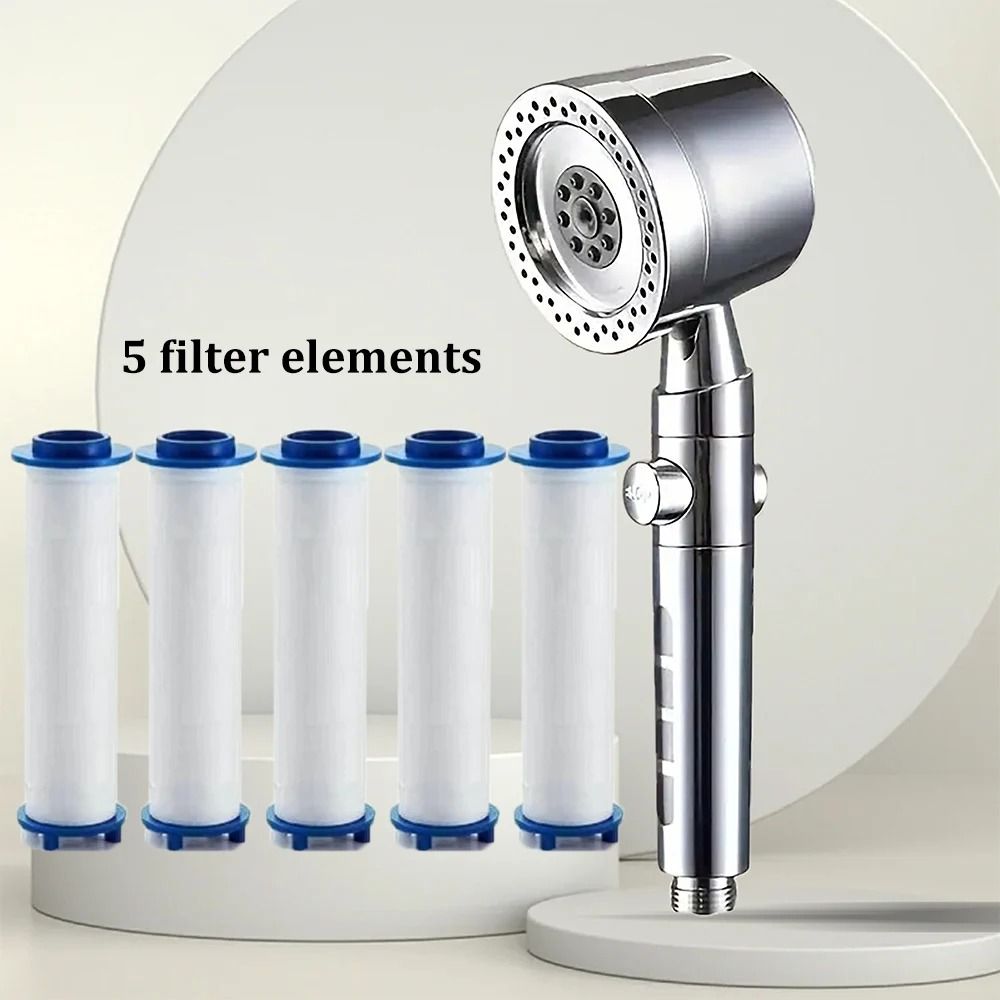 High Pressure Water Saving 5 Mode Handheld Shower Head With One Button Stop 18