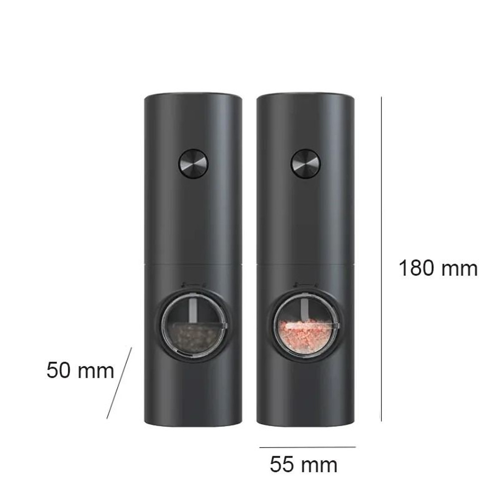 Electric Automatic Salt And Pepper Grinder Set With LED Light Adjustable Spice Mill 5