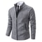 Men Casual Fleece Zipper Stand Collar Cardigan Warm Winter Sweater 11