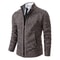 Men Casual Fleece Zipper Stand Collar Cardigan Warm Winter Sweater 16