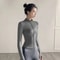 Women Long Sleeve Winter Sports Jacket Zip Fitness Yoga Top Activewear 5