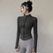Women Long Sleeve Winter Sports Jacket Zip Fitness Yoga Top Activewear 7