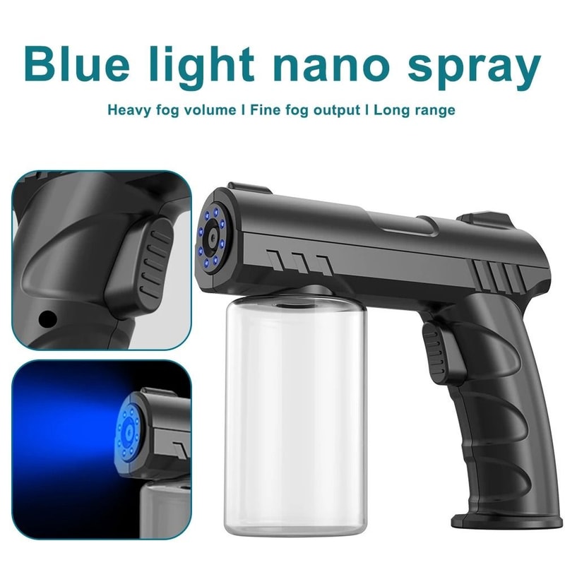 Barber Nano Blue Light Sprayer 280 ML WireFree Aftershave Steam Mist Gun 4