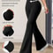 Womens High Waisted Slim Fit Flared Pants Wide Leg Long Black Trousers For Spring And Summer 6