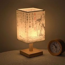led decoration table lamp with fabric lampshade for bedroom and living room