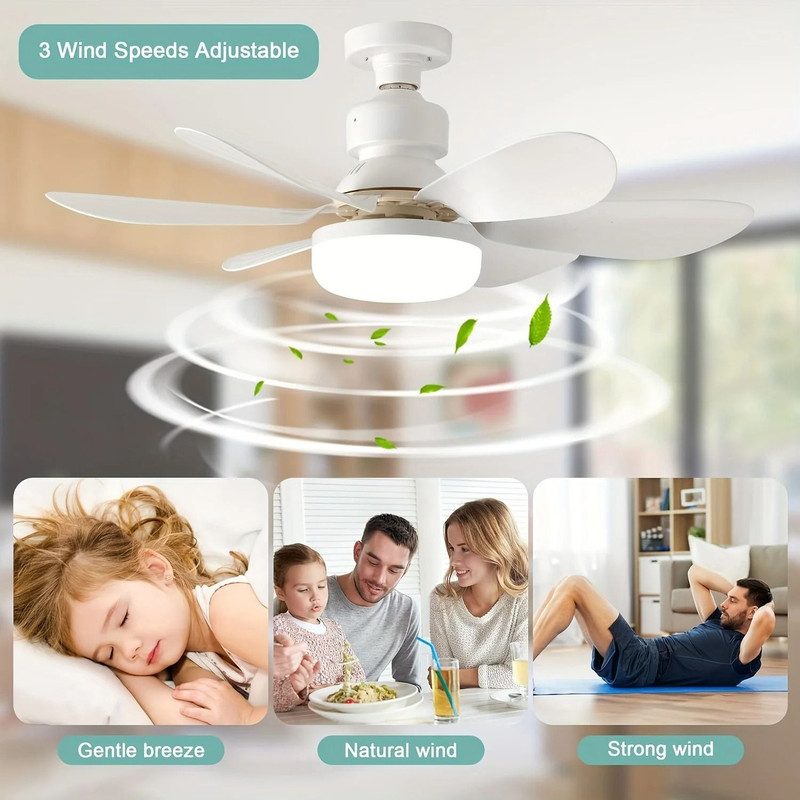 Ceiling Fan Light With Remote 205 In LED Fan For Kitchen Or Small Rooms 1