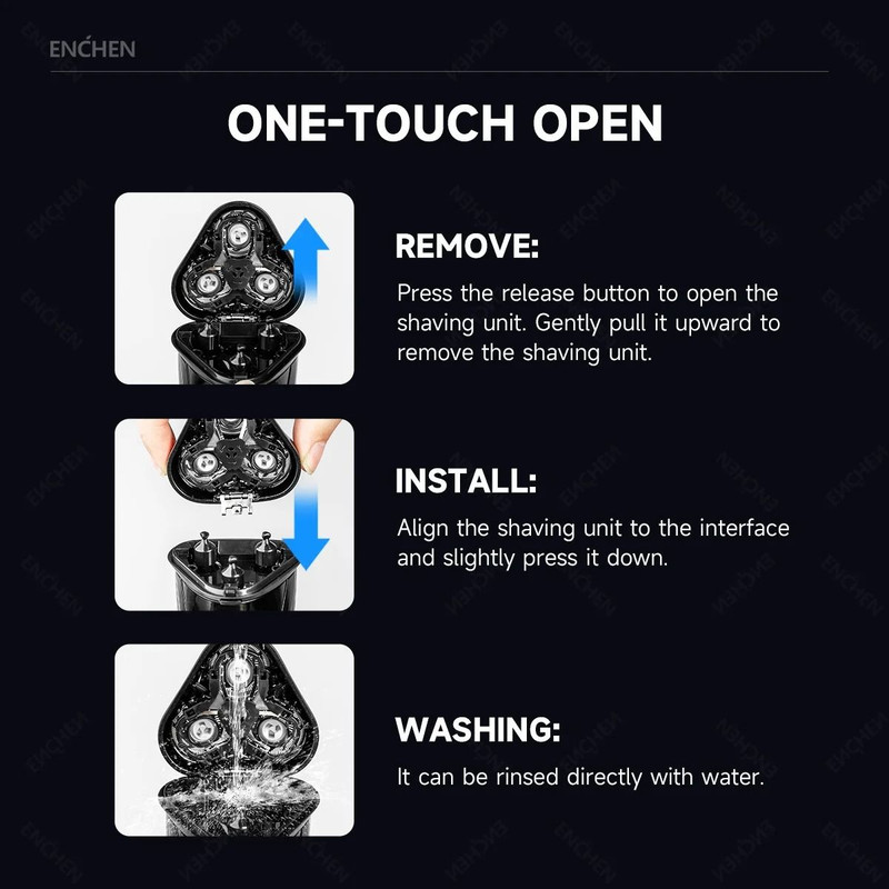 ENCHEN BR 3 BlackStone 3D Floating Replacement Blade Head For Electric Shaver 5