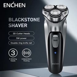enchen blackstone rotary shaver for men 3d floating blade usb rechargeable beard machine
