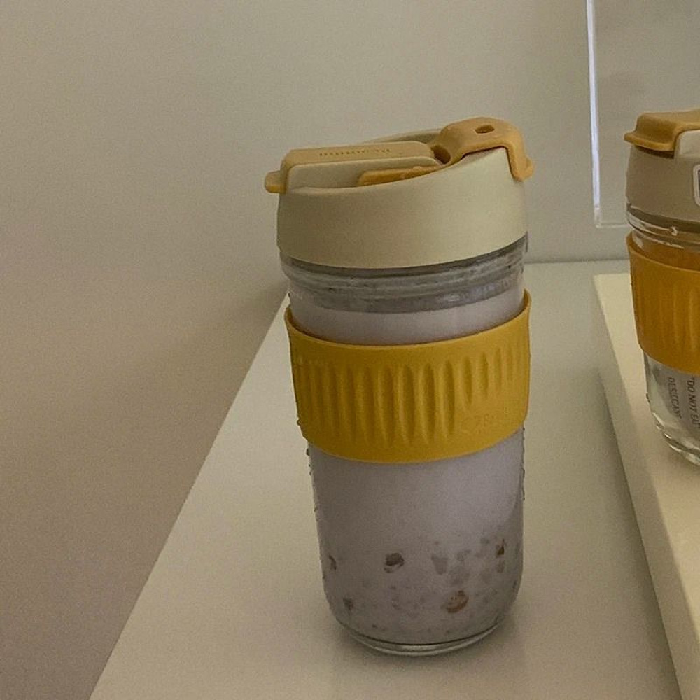 Korean Glass Water Bottle With Lid And Straw For Coffee Tea Juice And Travel 10