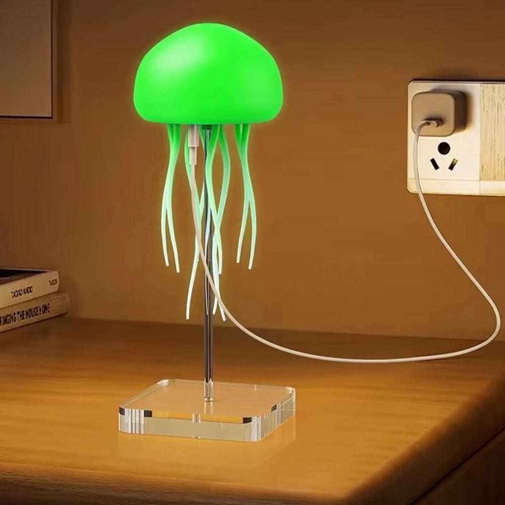 Cartoon Jellyfish 3D LED Night Light Voice Controlled RGB Table Lamp 5