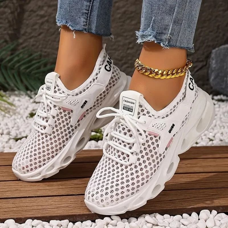 Womens Breathable Mesh Lace Up Sneakers Lightweight Walking Shoes 4