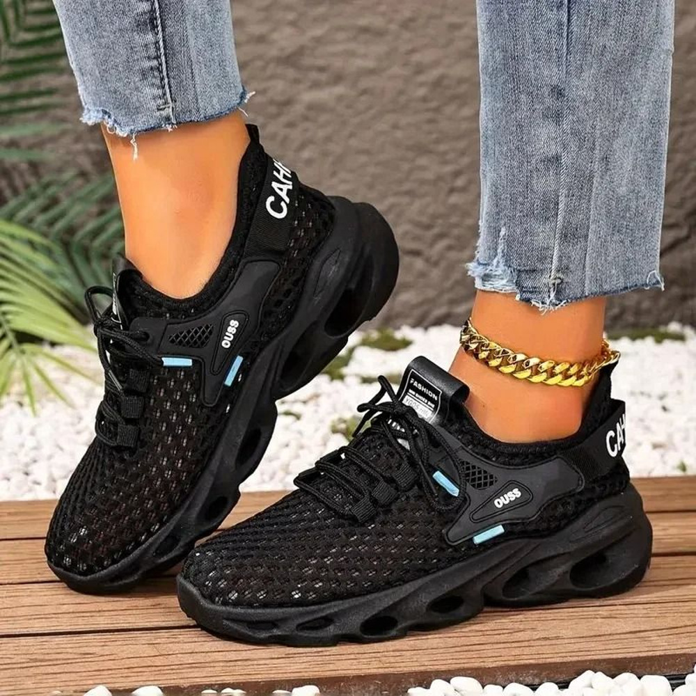 Womens Breathable Mesh Lace Up Sneakers Lightweight Walking Shoes 5