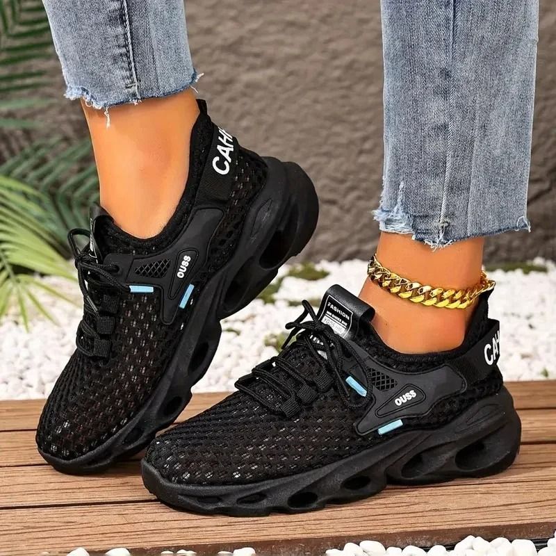 Womens Breathable Mesh Lace Up Sneakers Lightweight Walking Shoes 5