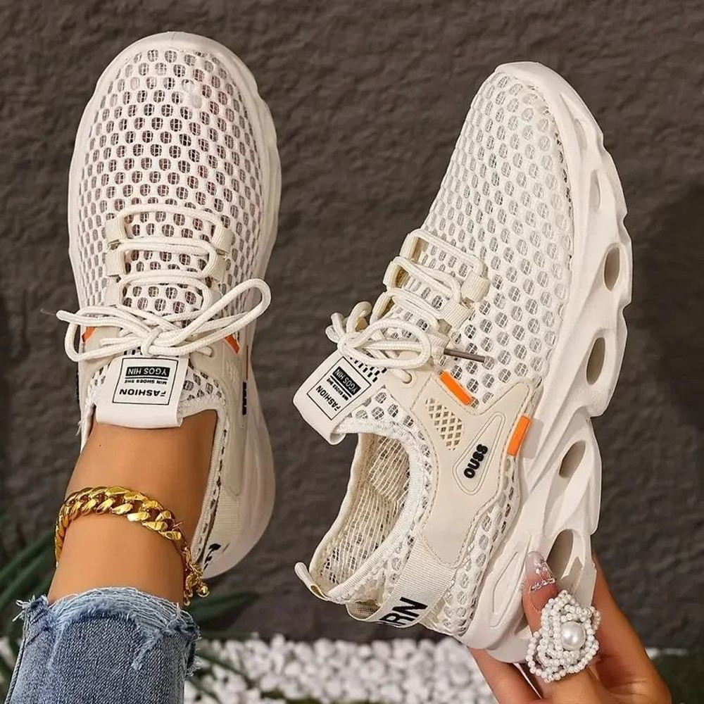 Womens Breathable Mesh Lace Up Sneakers Lightweight Walking Shoes 8