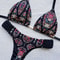Womens RUOTONSEPT Print Halter Mini Thong High Cut Bikini Set 3