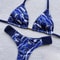 Womens RUOTONSEPT Print Halter Mini Thong High Cut Bikini Set 4